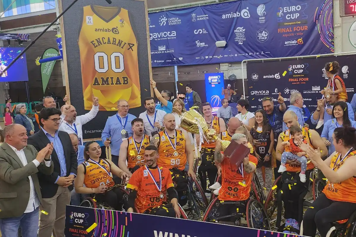 Celebración del BSR Amiab al conseguir la tercera Copa de Europa
